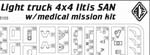 0,5t Light truck 4x4 Iltis SAN w/medical mission kit